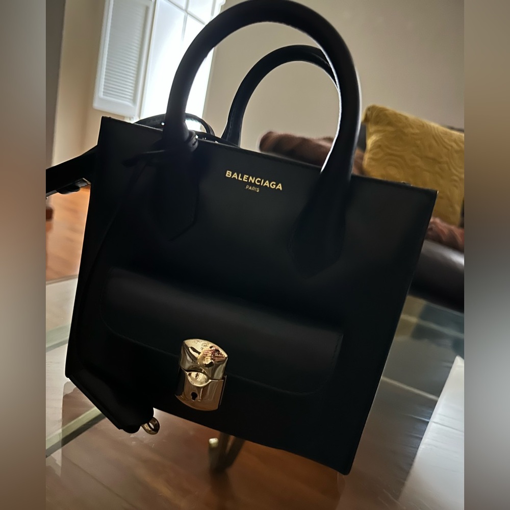 Balenciaga Padlock Mini Leather Crossbody Tote